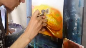 Аэрография, как рисовали Змея аэрографом.