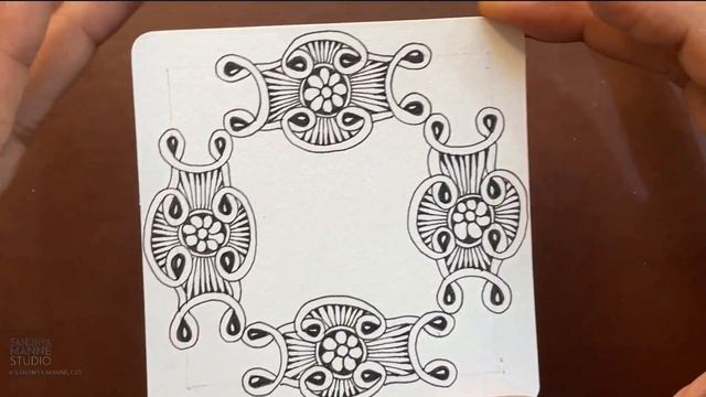 Zentangle® Mini Project with Tangle C-KNOTS , beginners tutorial