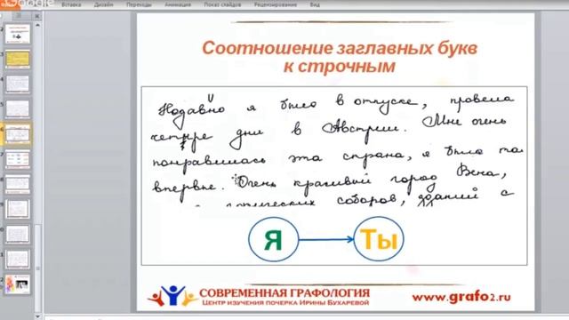 Я и Ты. Отношение заглавных букв к строчным. Графология с Ириной Бухаревой