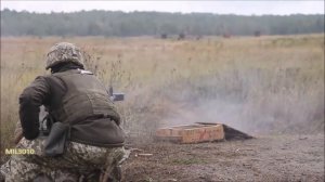 A modernized heavy machine gun DShK at a training ground in Ukraine.