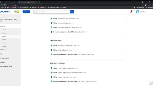Machine Learning with Python   Introduction to Machine Learning   Coursera   Google Chrome 2021 05