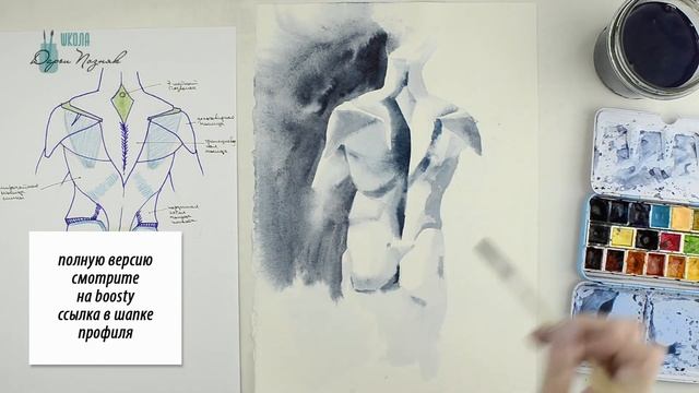 Как нарисовать спину. Рисуем со спины. смотреть онлайн