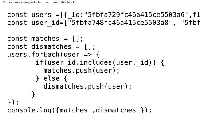 javascript Split from an array of objects into 2 arrays of matching and non-matching items смотреть онлайн