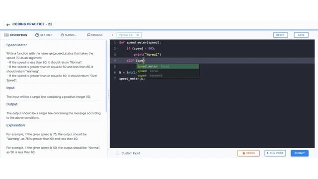 speed meter | coding practice 22 | Python coding tips tricks |Nxtwave ccbp 4.0 telugu | python code