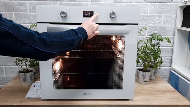 SCHTOFF DÉCOR 745 - электрическая духовка в белом цвете. Ручка двери закруглённая, из нержавейки. смотреть онлайн