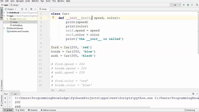 Python OOP Tutorials |  Python __init__, Constructors and Self