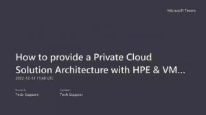 How to provide a Private Cloud Solution Architecture with HPE & VMware?