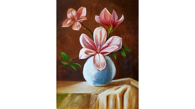 Видео-обзор картины маслом Настроение магнолии