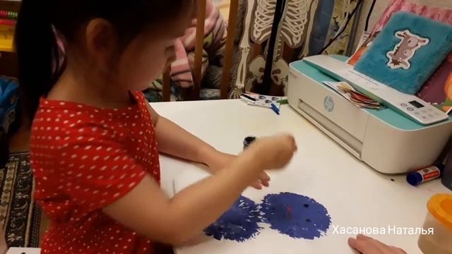 Рисуем необычным способом снеговика ? смотреть онлайн