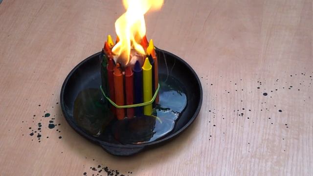 РАСКАЛЕННЫЙ ШАР в 1000 ГРАДУСОВ VS  ВОСКОВЫЕ КАРАНДАШИ !
