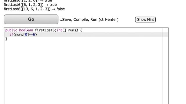 Java: CodingBat– Array--1 firstLast6
