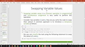 CPIT110 Chapter 2 (#19): 2.6 Simultaneous Assignments