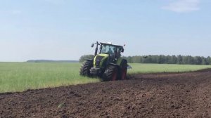 Вспашка. Трактор AXION 900 CLAAS + Плуг EvroDiamant 7 LEMKEN