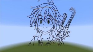 Minecraft Anime Builds- MELIODAS Pixel Art Timelapse [THE SEVEN DEADLY SINS]