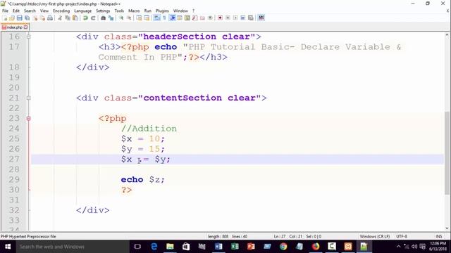 Arithmetic Operators in php - php operators tutorial