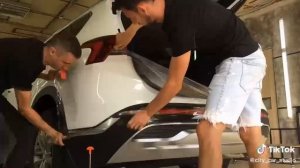 Оклейка бампера защитной плёнкой