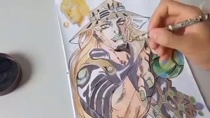 Gyro Zeppeli (JoJo´s Bizarre Adventure pt.7 - Steel Ball Run) - Speed Drawing #jojo #drawing #art