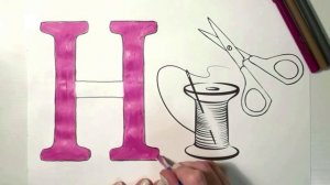 Алфавит, азбука. Рисуем букву Н | Alphabet. Draw the letter Н | Alphabet. Zeichne den Buchstaben Н