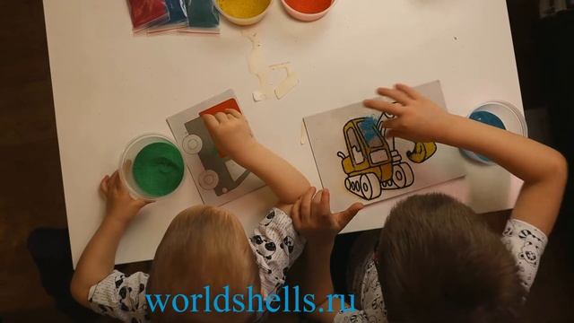 Рисование цветным песком на трафарете смотреть онлайн