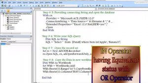 VBA ADODB Connection Excel As Database In Operator