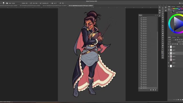 Digital Painting Timelapse - Staged Heroism - Ophelia Narcissa TTRPG Fantasy Art Painting Character