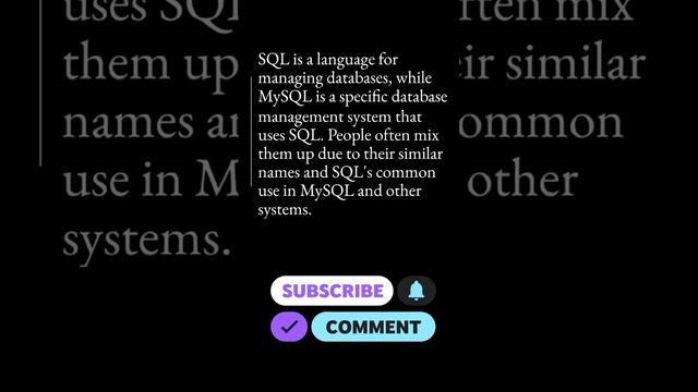 SQL vs MySQL