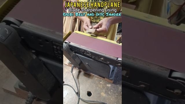 Japanese Hand Plane, Blade Sharpening using the Ryobi Belt and Disc Sander смотреть онлайн