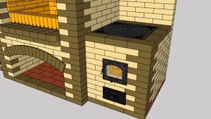 Проект барбекю с русской печью