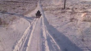 На снегокате за снегоходом (Снегокат 2 +)