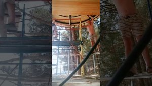 Отделка навеса из лиственницы у моря