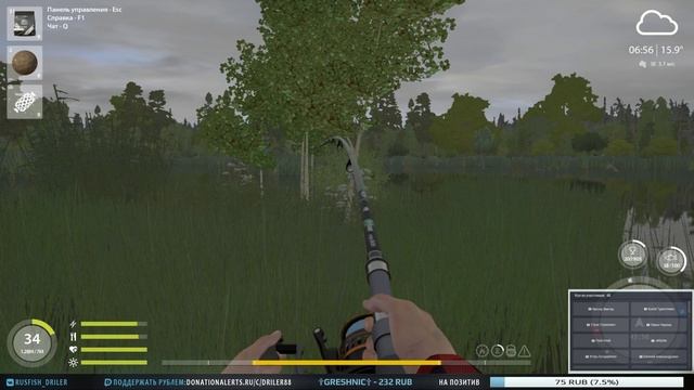 Озеро Медвежье. Ловля карпов и амуров. Стрим Русская рыбалка 4 смотреть онлайн