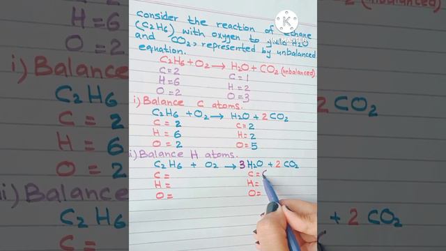 How to balance C2H6+O2=H2O+CO2,Ethane combustion reaction.4 easy step@haveagreatdaywithziya2294 смотреть онлайн