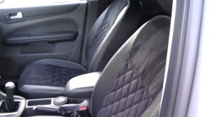 Авточехлы из экокожи для Форд Фокус 2  Ромб Установка
