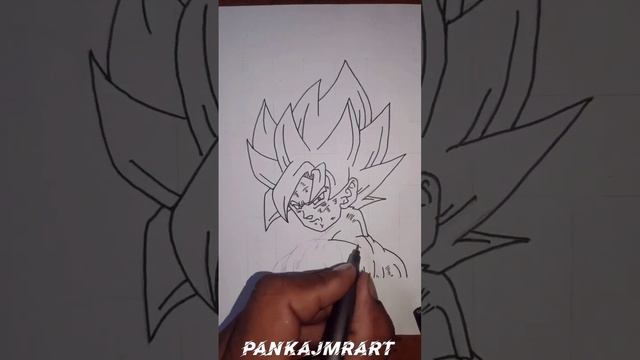 Boost Your Anime Art: Draw Goku SSJ for Colouring ✨✨ #goku