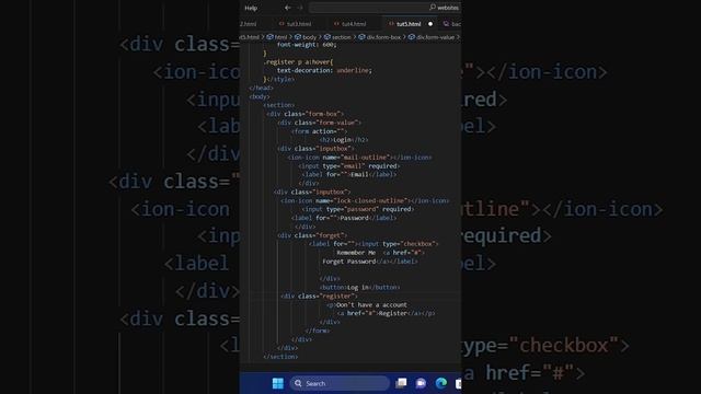 Modern login form made with only HTML & CSS - Transparent Login Form | #coding #webdevelopment