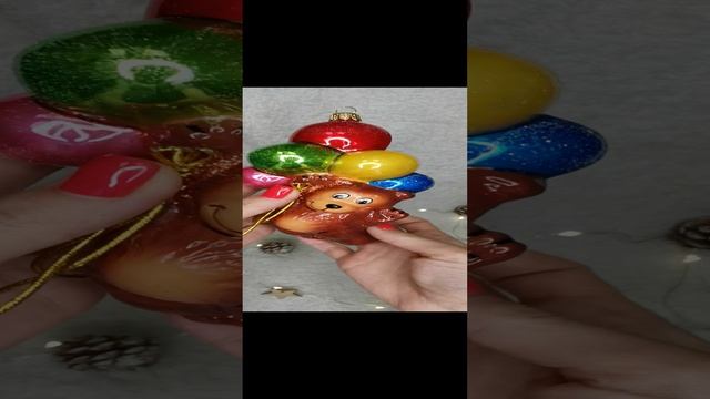 Арт. A2454   Распаковка Формовая игрушка из Польши «Мишка с шарами»