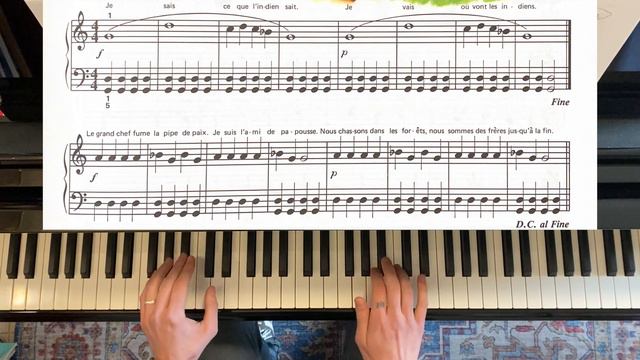 Cours de Base Alfred pour piano (1A) — "Chanson indienne" (page 57) смотреть онлайн