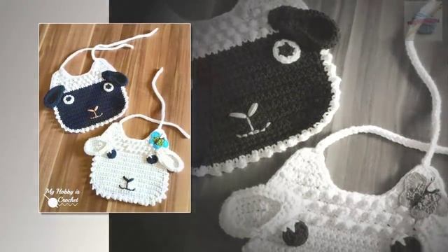 Вязаные слюнявчики со зверюшками. Сrochet Bibs With Baby Animals.