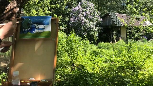 Ученики рисуют на удалёнке. Пленэр. Холст, масло. смотреть онлайн