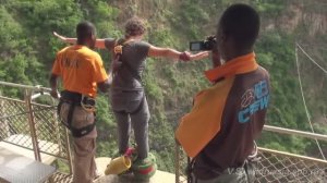 Смертельный дубль, тарзанка у водопада Виктория. Bangee-jump, Victoria Falls