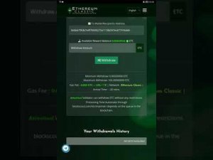 Ethereum CLassic withdraw