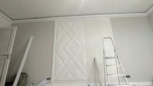 ремонт в спальне.мягкие стеновые панели.монтаж