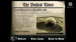 Falling Fred 2 Game Over