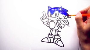 Как нарисовать СОНИКА. How to draw SONIC. Рисунок СОНИК поэтапно. Мультики - раскраски для детей.