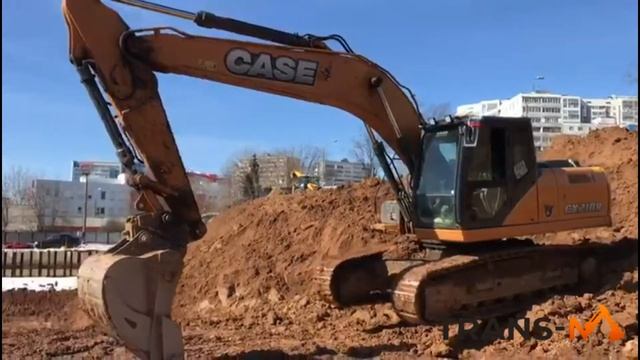Разработка котлована гусеничным экскаватором CASE CX 210B