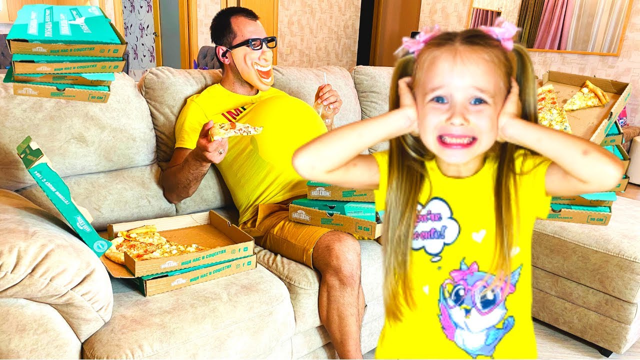 Полина учит Папу правильно питаться и Заниматься спортом смотреть онлайн