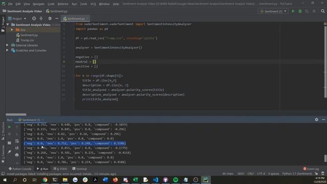 Python Sentiment Analysis with Web Scrapped Data from Google News #webscraping #python