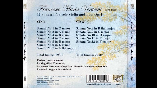 Francesco Maria Veracini (1690-1768) - Violin Sonatas Op.1 (Enrico Casazza, 2008) смотреть онлайн