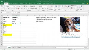 Find duplicates and compare two lists in Microsoft Excel by Chris Menard