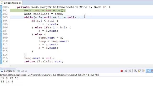 Linked List in Java: 18 - Get Intersection set of two Linked Lists смотреть онлайн